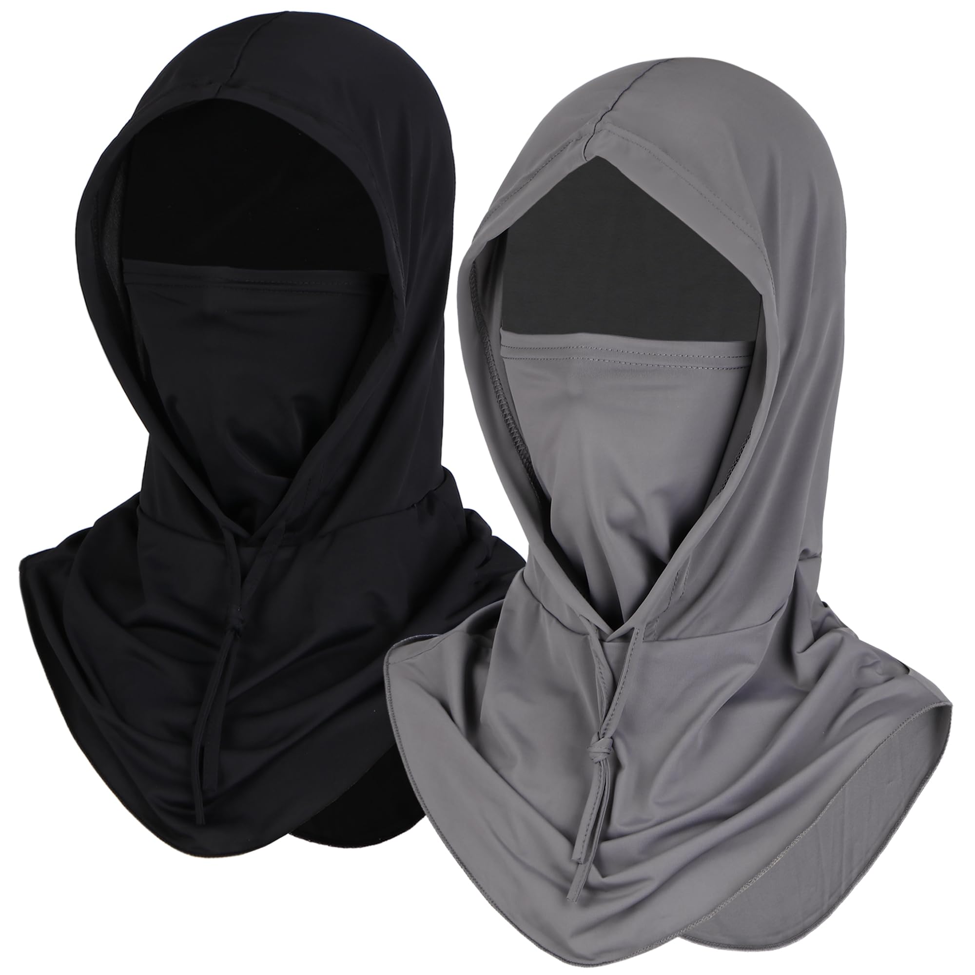 YRANXQUN Ski Mask for Men Women, Balaclava Full Face Head Neck Gaiter Cover, Summer UV Protection Cooling Outdoor (Black Dark Gray, One size)