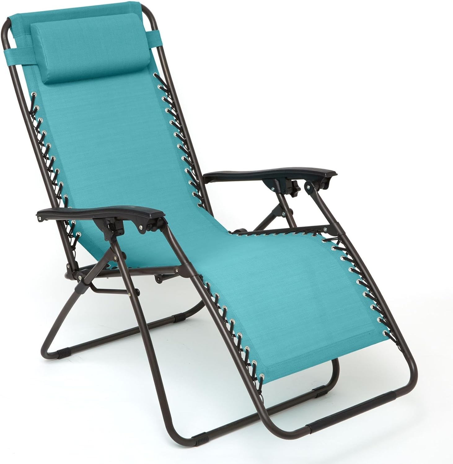 BrylaneHome Outdoor Zero Gravity Lawn Chair Foldable Patio Recliner Anti Gravity Lounge Chair w/Pillow for Outdoor Camp Poolside Backyard Beach (250 Lb Capacity) - Multi Stripe