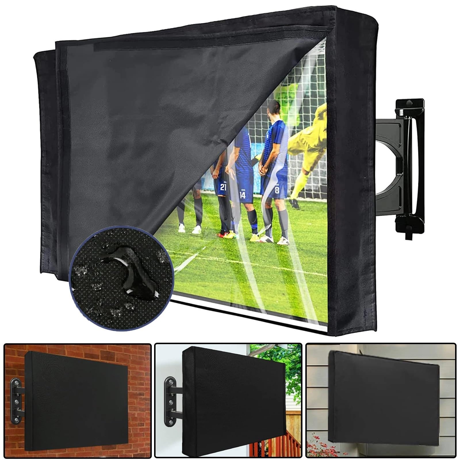 copri tv da esterno Copertura TV esterna Proteggi schermo piatto esterno impermeabile 600D con custodia antipolvere for televisione tascabile(XL)