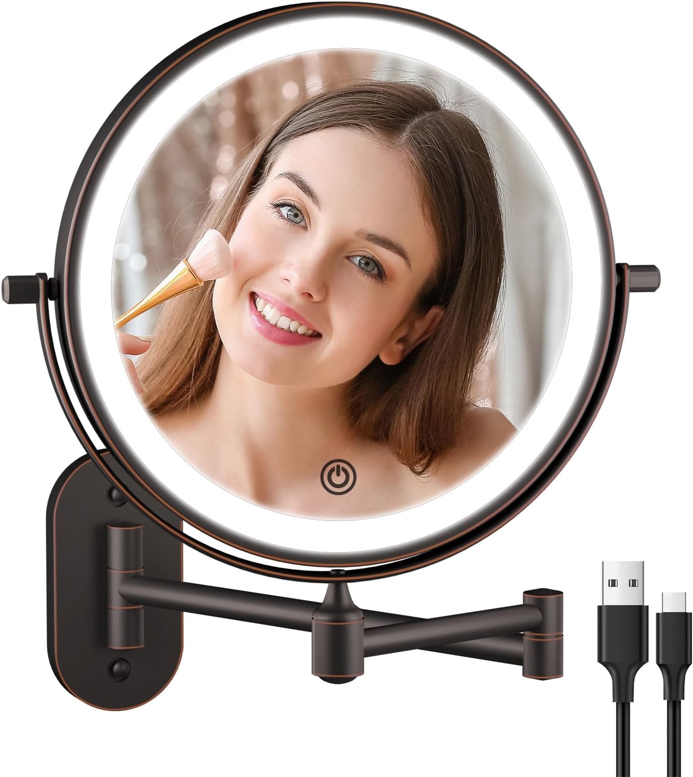 DOWRY Wall Mounted Magnifying Makeup Mirror with 10x