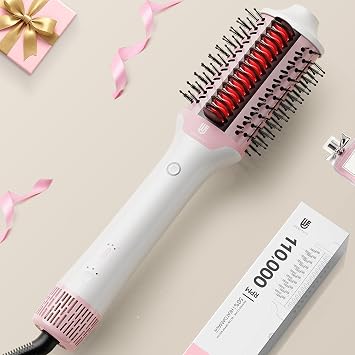 Blow Dryer Brush Hair Straightener | High-Speed 2-in-1 Hair Styler One Step Hot Air Brush Hair Dryer Volumizer with Straightening Comb for Silky Smooth 110000 RPM