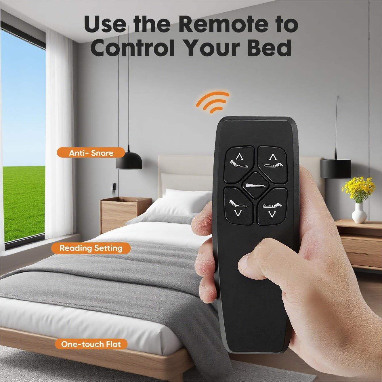 Full Size Adjustable Bed Frame - Zero Gravity, Anti-Snore, Head (0-60°)/Foot (0-40°) Incline, 750LBS Capacity for Foam/Latex Mattresses