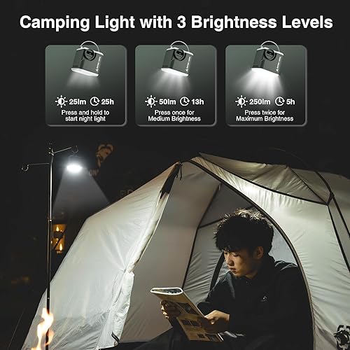 Miniatura 4 de OneTigris Bomba de aire portátil para inflables, mini bomba de colchón de aire con luz de campamento y batería de 2400 mAh, pequeña bomba de aire