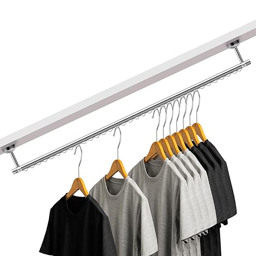 Wonderjune Closet Rail Hanging Closet Rod, 41" Any Angle Clothes
