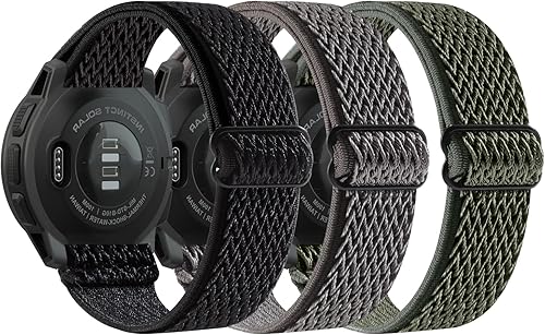 Paquete de 3 correas de nailon Strecty de 0.866 in compatibles con Garmin InstinctInstinct 2 SolarTacticalSolarTideEsports