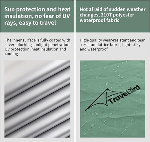 Miniatura 6 de Tienda de campaña para acampar con mosquitera y sombrilla, extra grande para 2 personas, hamacas colgantes ligeras, correas de árbol, tienda de