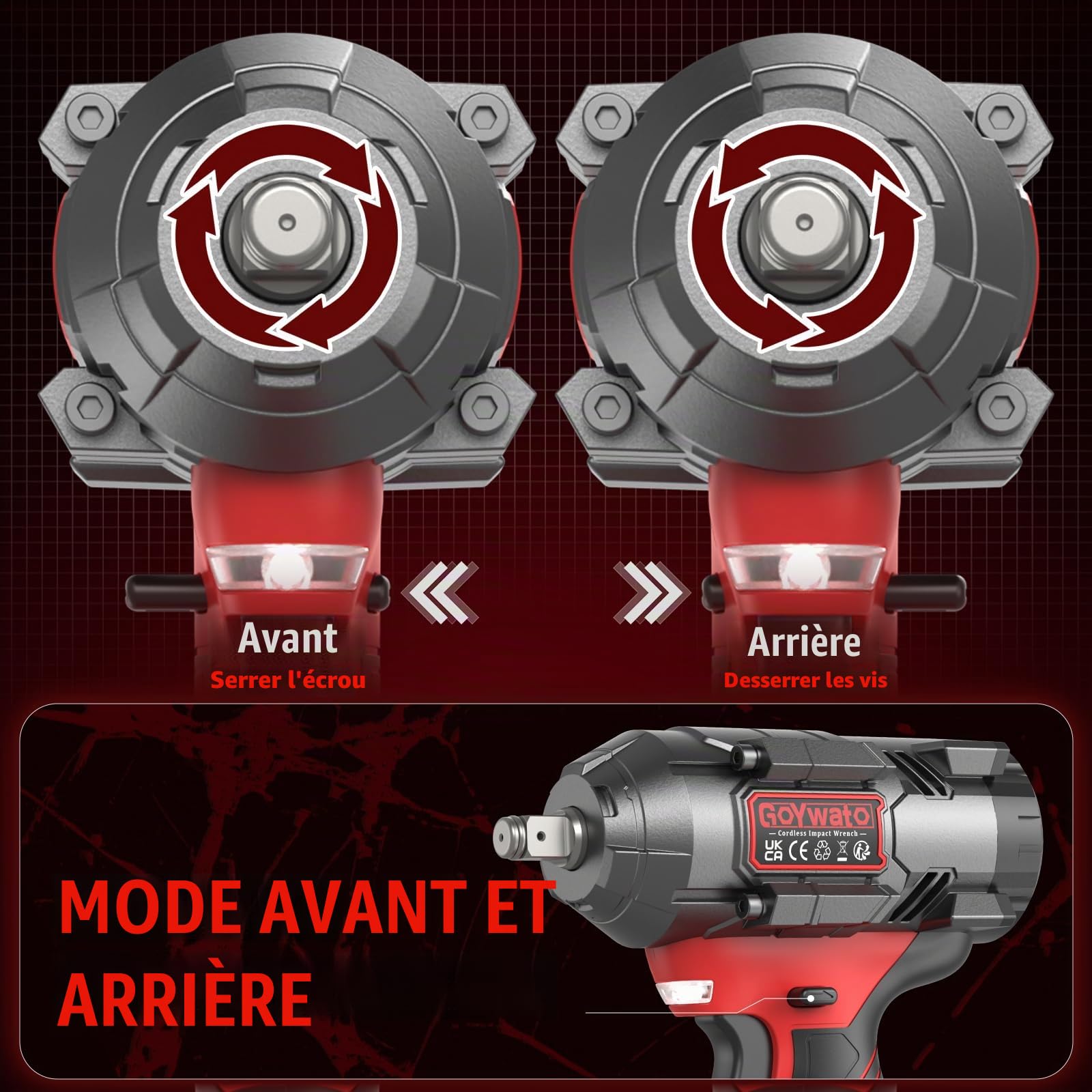 Cle a Choc Sans Fil 1500Nm Compatible avec Makita 18V Batteries(Outil Seul)