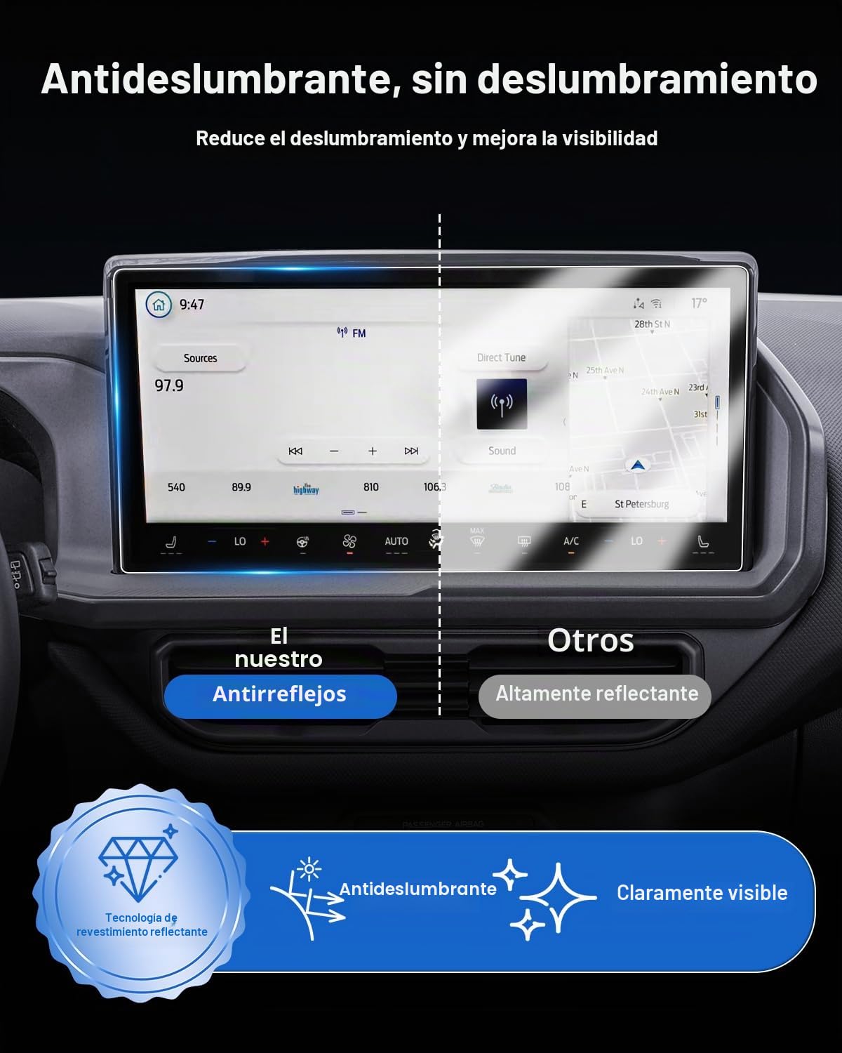 SHAOHAO 3 piezas compatibles con Audi A6 C8/4K & A7 4K8 & Q7 & Q8 2019-2023 2024 (Navigation + Rear Entertainment System) Juego completo de protectores de pantalla de vidrio templado