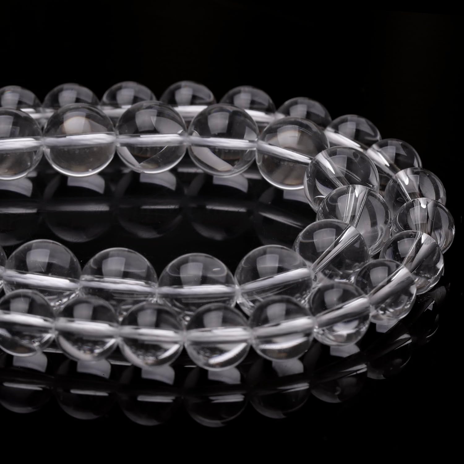 Natural Crystal Beads for Jewelry Making,8mm Clear Quartz Polished Smooth Round Gemstone Beads for Bracelet Necklace 15 Inch - Image 3