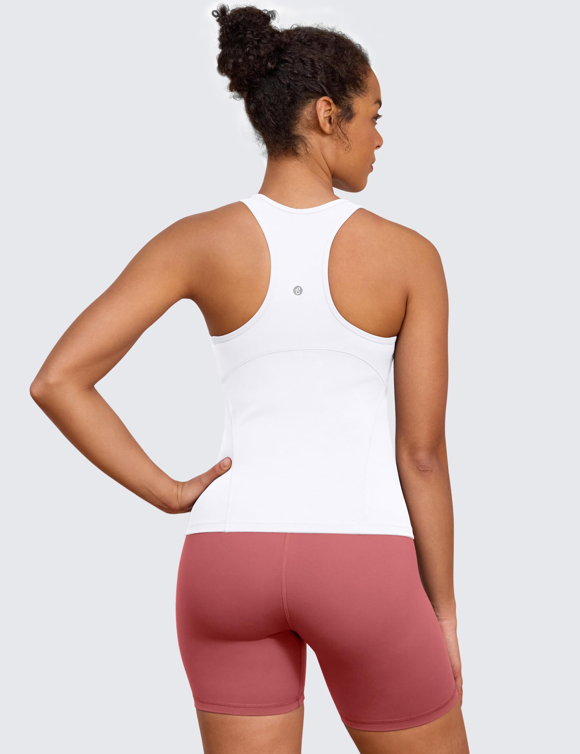 BAYDI Clouduxi Racerback Yoga Tank Top Mujer Deporte Tops Fitness Opaca Top Top de Cuello Alto Running Camiseta de tirantes Fitness Deporte