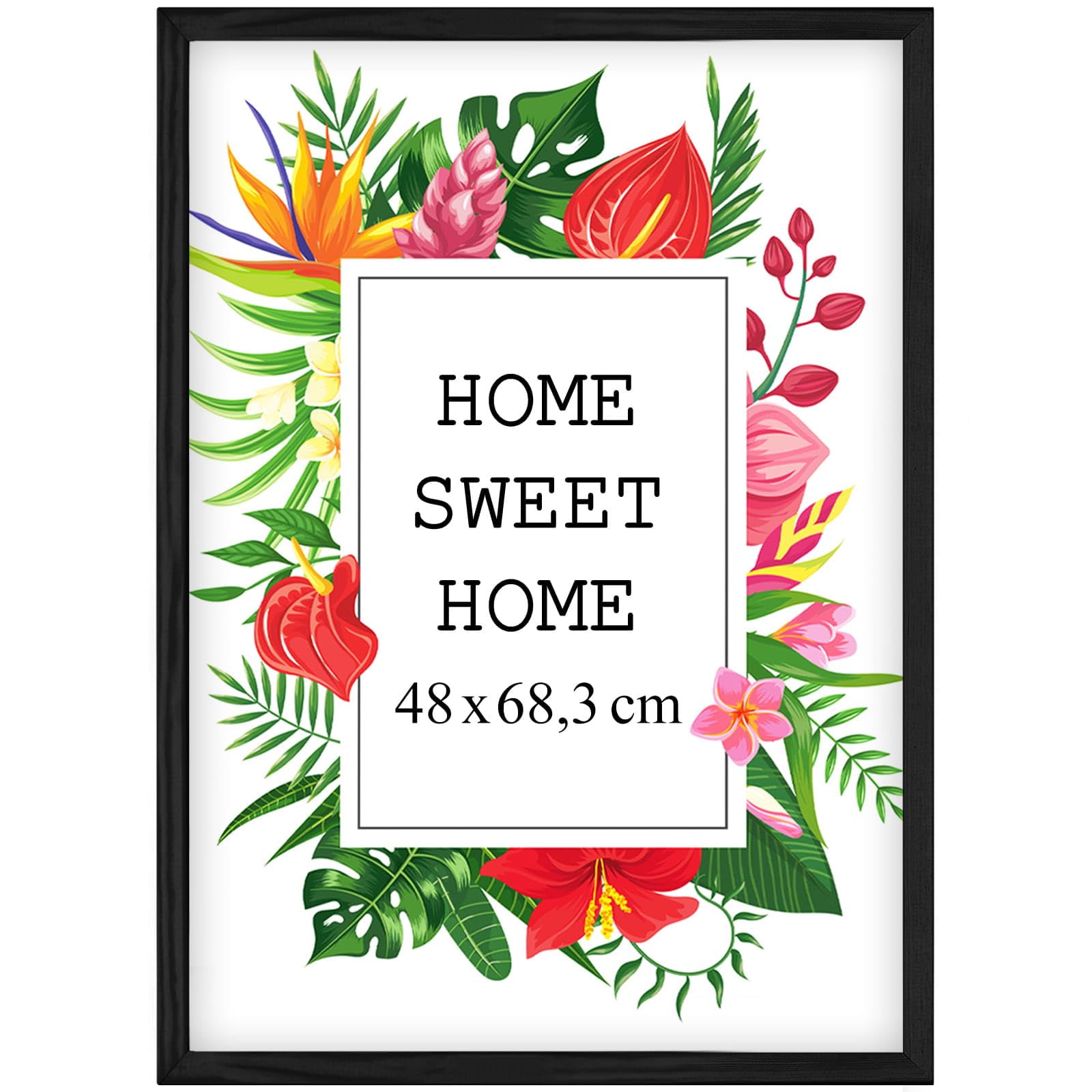 MG Design Black Wooden Photo Frame 19 x 27 in (48 x 68 cm) โ Shatter-Resistant Acrylic Glass โ Wall Mount Portrait & Landscape