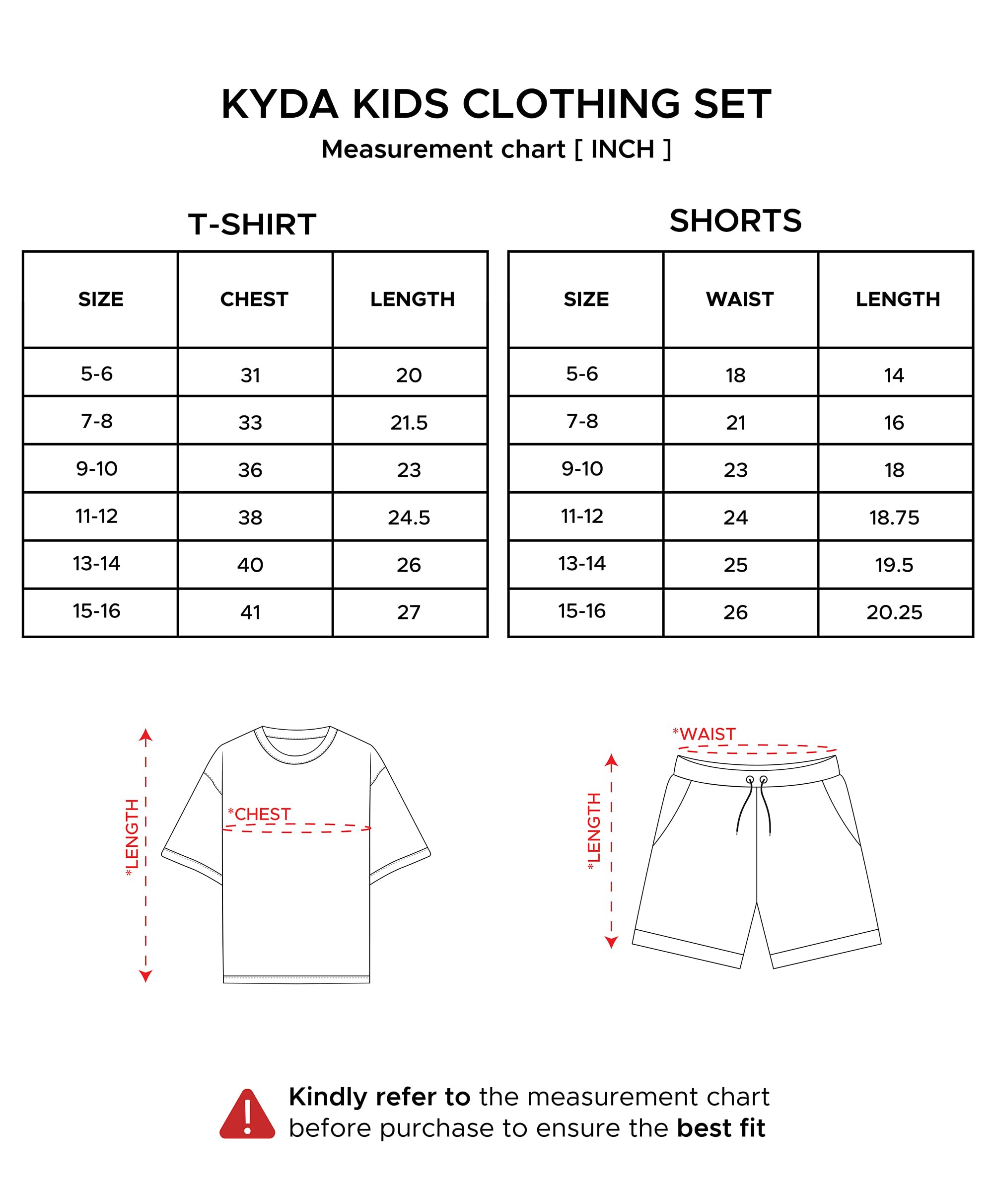 KYDA KIDS Jungen-Kleidungs-Set, 100 % reine Baumwolle, übergroß, halbe Ärmel und Shorts, bedruckt für Jungen