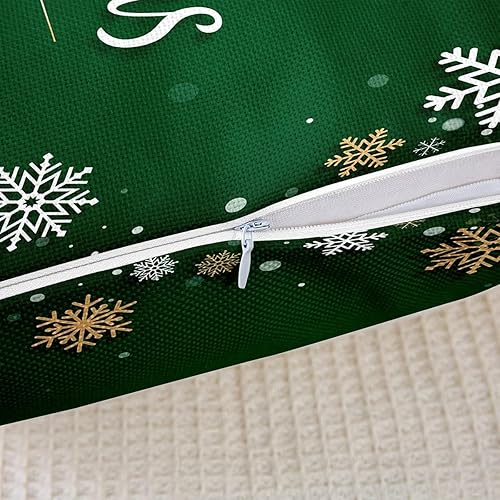 Miniatura 5 de Fundas de almohada de Feliz Navidad para niños jóvenes y adultos fundas de almohada de copo de nieve verde esmeralda fundas de cojín de Navidad de