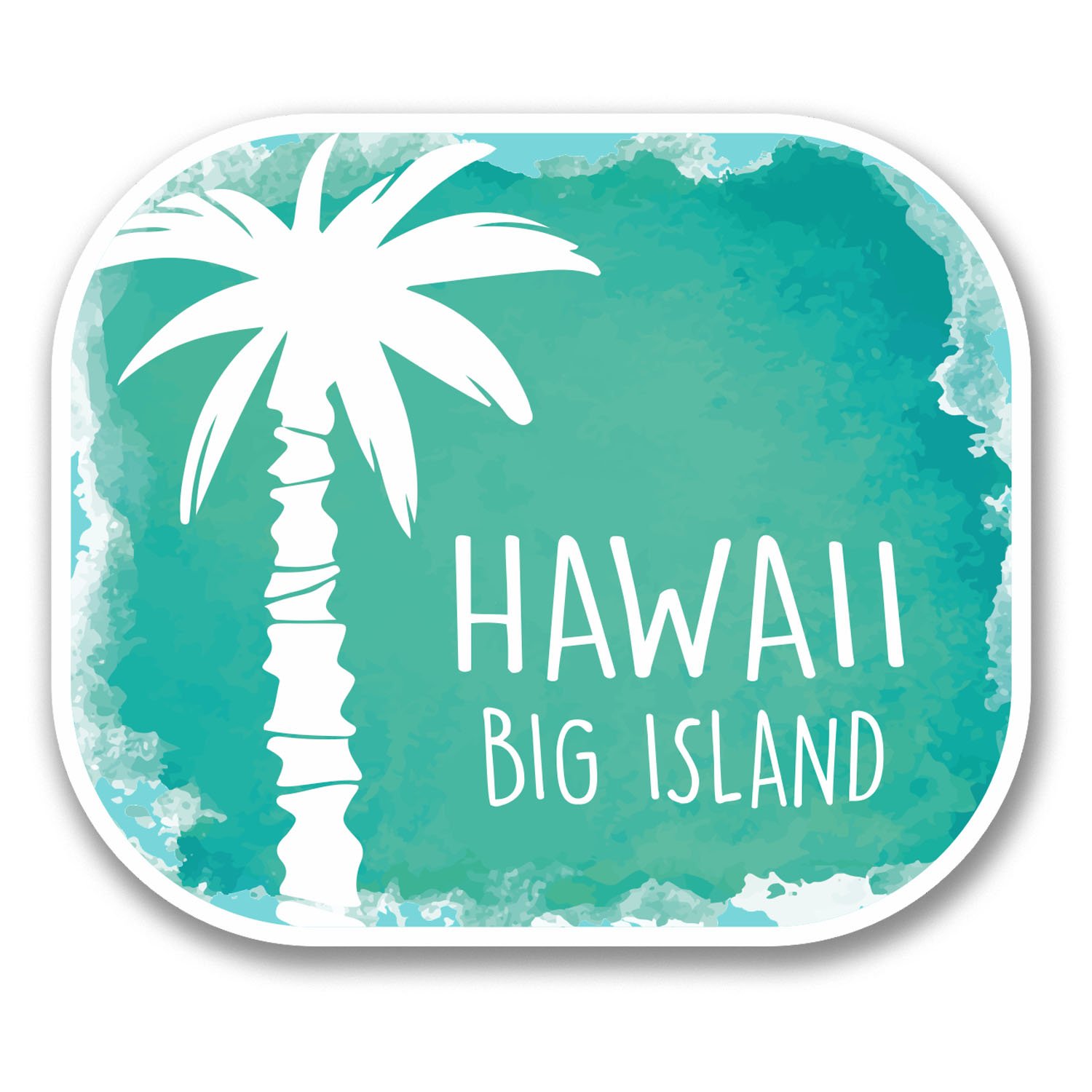 2 x 10cm Big Island Hawaii USA Vinyl Sticker Decal Laptop Travel Luggage #6317 (10cm Wide x 8.5cm Tall)