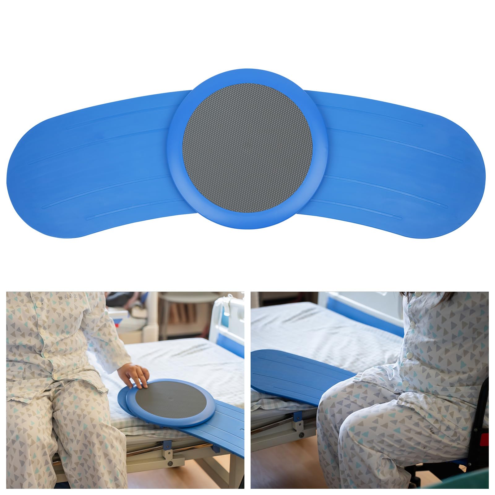 Vie Triomphe - Tabla de transferencia curvada giratoria de 360° con tocadiscos, tabla deslizante para transferencia, tabla deslizante para transferencia a silla de ruedas, cama, inodoro, automóvil