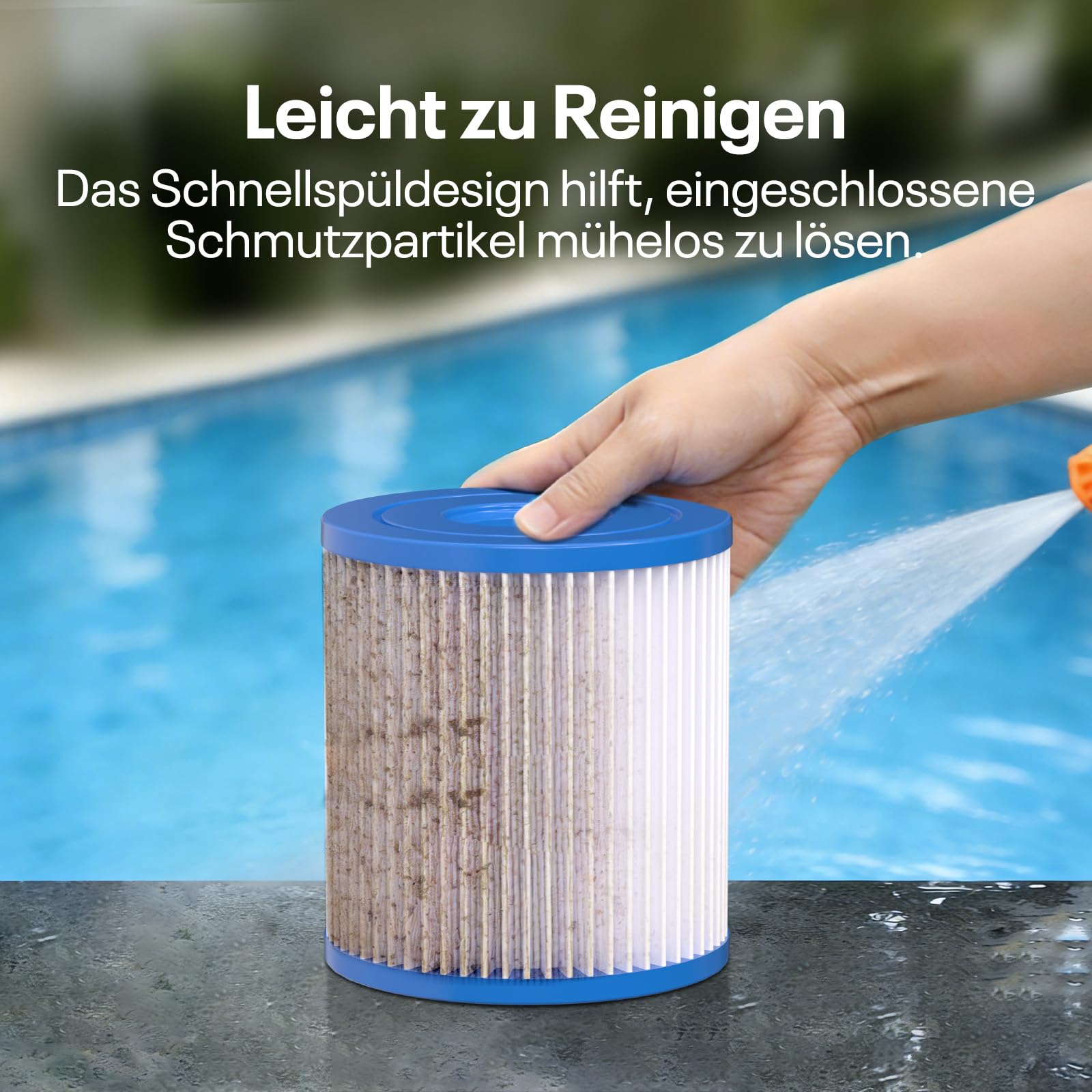 POOLPURE 6er Pack Filterkartusche Typ H (29007) – Hochleistungs-Ersatzfilter für Kartuschenfilteranlagen (Modelle 28601, 28602) – Für kristallklares Poolwasser