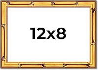 Vista 1 de Poster Palooza Marco de madera maciza de bambú dorado de 12 x 8 pulgadas con acrílico UV, respaldo de tablero de espuma y accesorios para colgar