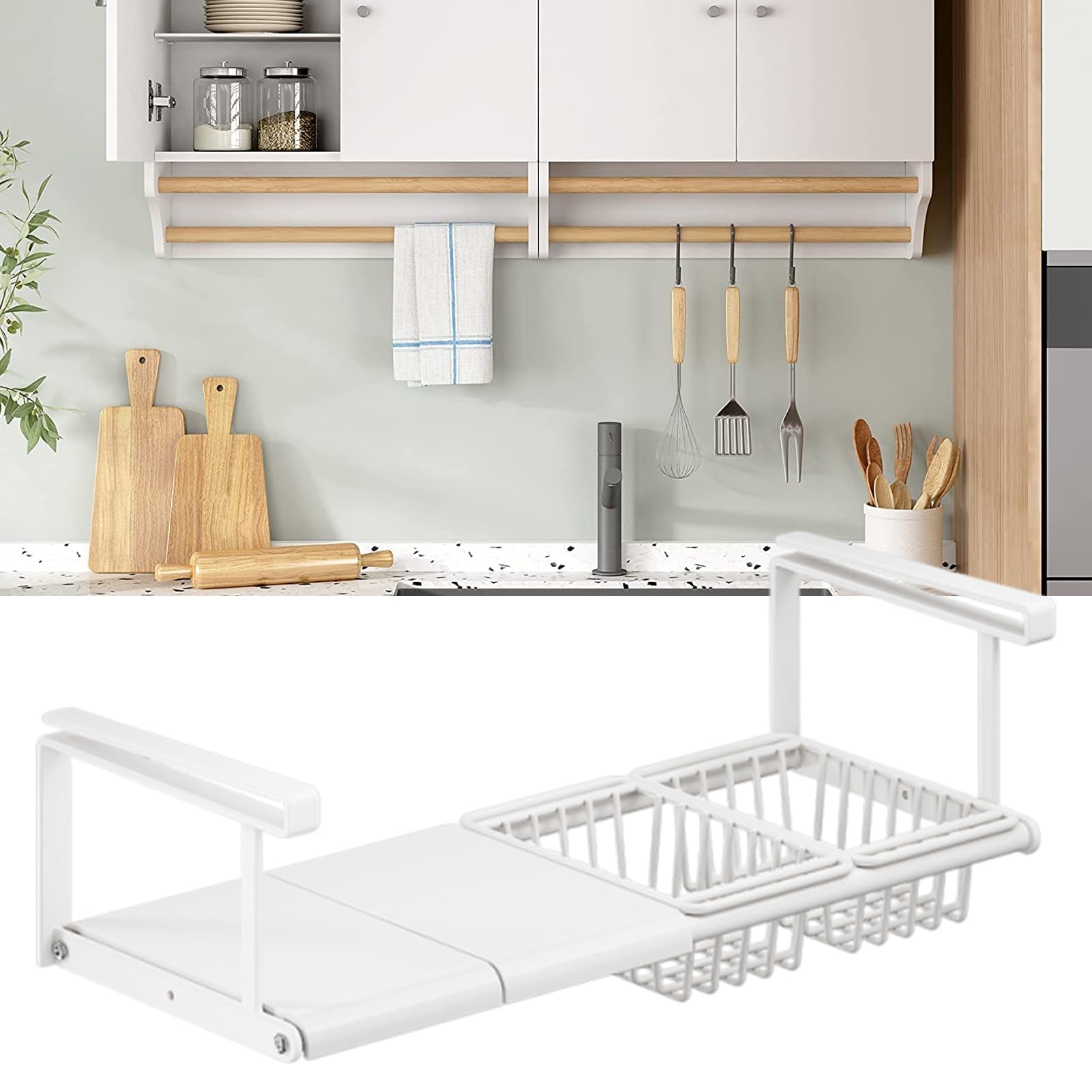 Cesta para Debajo del Armario, Soporte retráctil para Debajo del Escritorio, para Armario, despensa, lavandería, Estudio, Cocina, Dormitorio