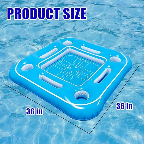 Miniatura 6 de Fistone Mesa de juego flotante inflable grande  Bandeja para piscina y fiesta en la playa, divertido soporte para alimentos y bebidas de verano para