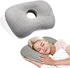 Ear Piercing Pillow for Side Sleepers – Ear Pillow with an Ear Hole for Zero Pressure Design for Post-Surgery Pain Relief, Soft Cotton Side Sleeping Ear Pillows Support (Gray)