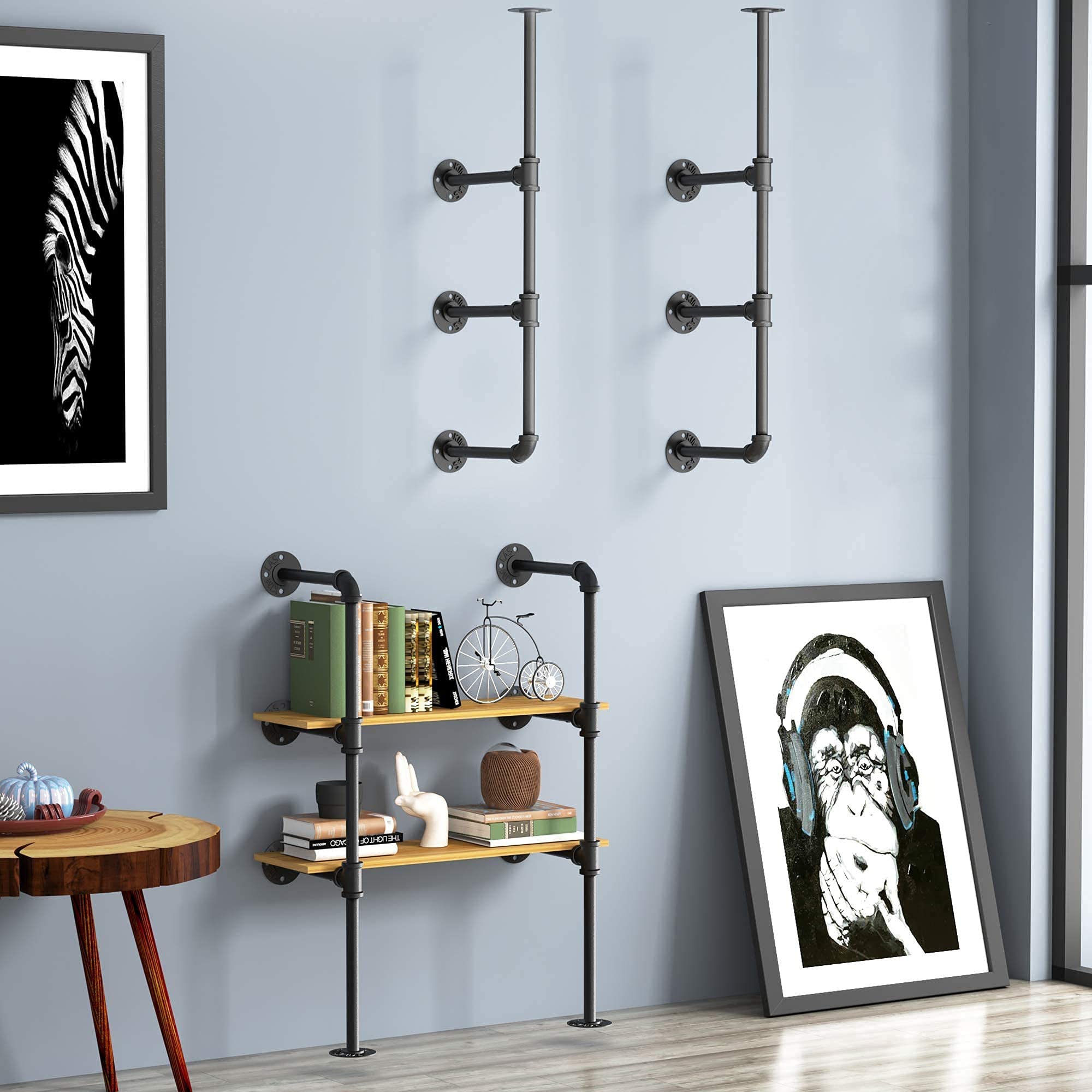 Buy YITAHOME Metal Pipe Floating Shelf, Wall Mounted Industrial Hanging