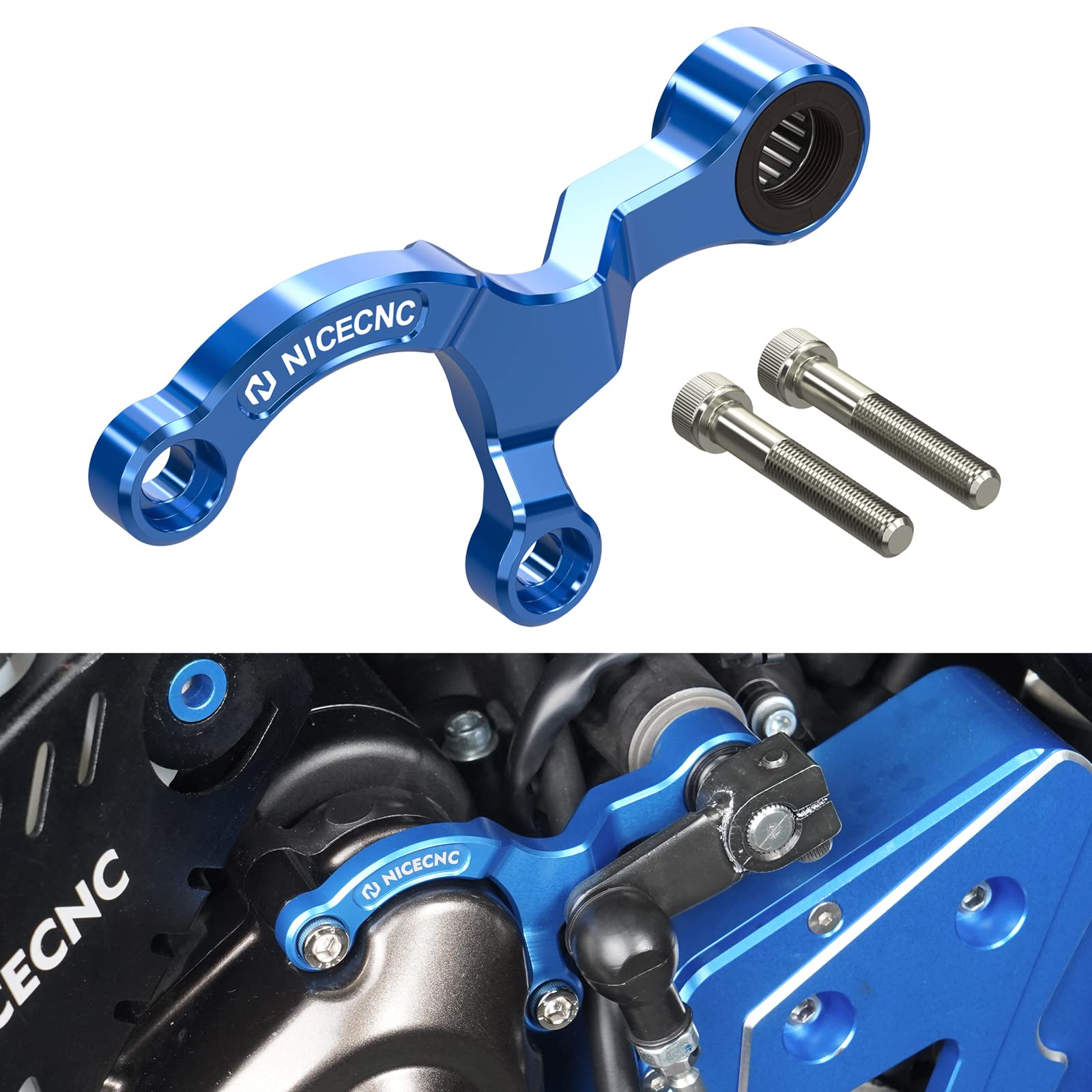 NICECNC Motorrad Schalthebel Stabilisator Halterung Schalthebel Compatible with Yamaha FZ07 ABS 2017, FZ07 2015-2017, Tenere 700 XTZ07 2019-2024, Blau, Siehe Passform