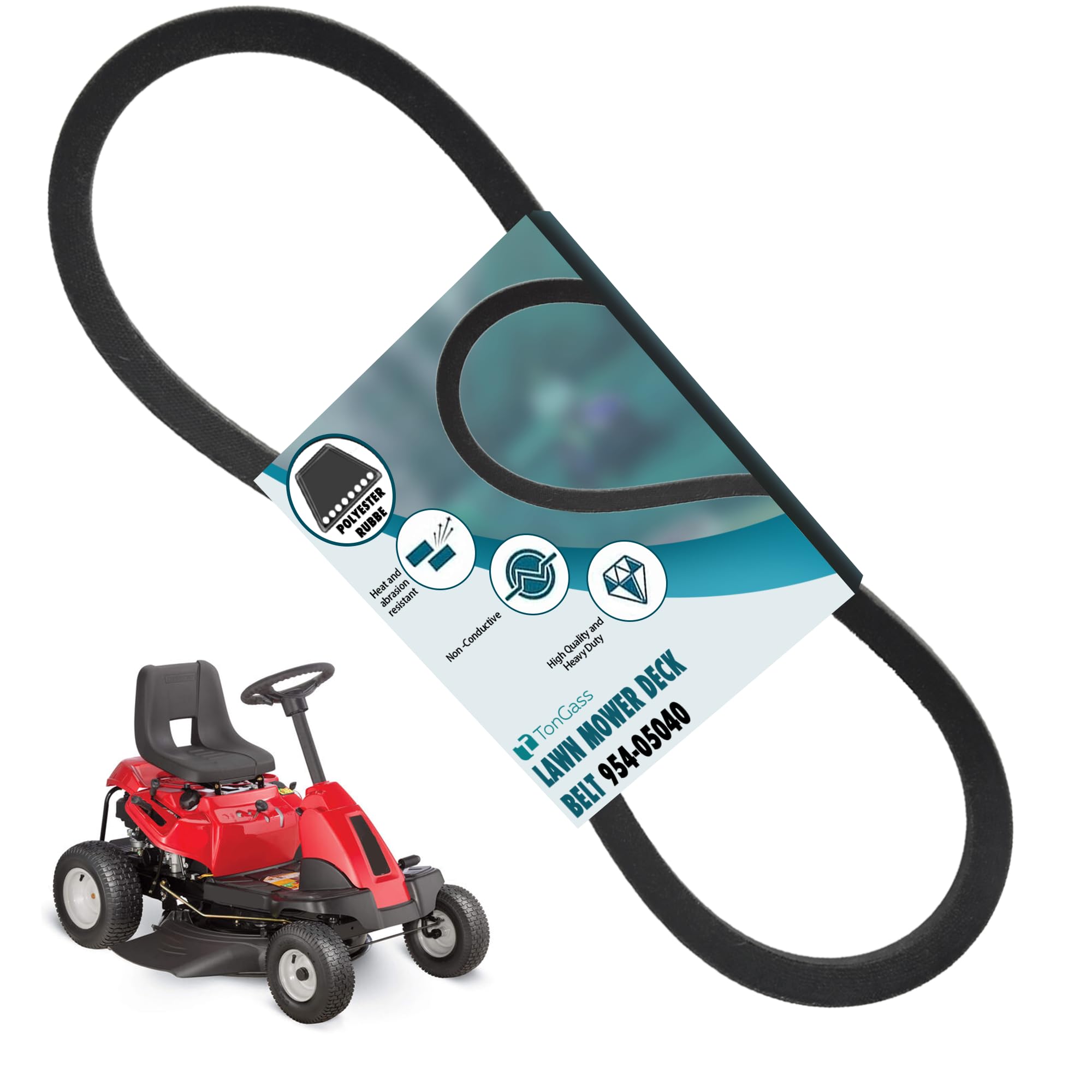 TonGass 954-05040 Lawn Mower Deck Belt Compatible with MTD Troy-Bilt Craftsman Cub Cadet Lawn Mower Replaces Part Number 754-05040 954-0241 954-0241A 754-0241 754-0241A Replacement Deck Drive Belt