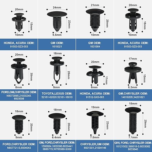 Miniatura 2 de 240 clips de parachoques para automóvil, remaches de plástico de los 16 tamaños más populares y 5 removedores de sujetadores, kit de retención de