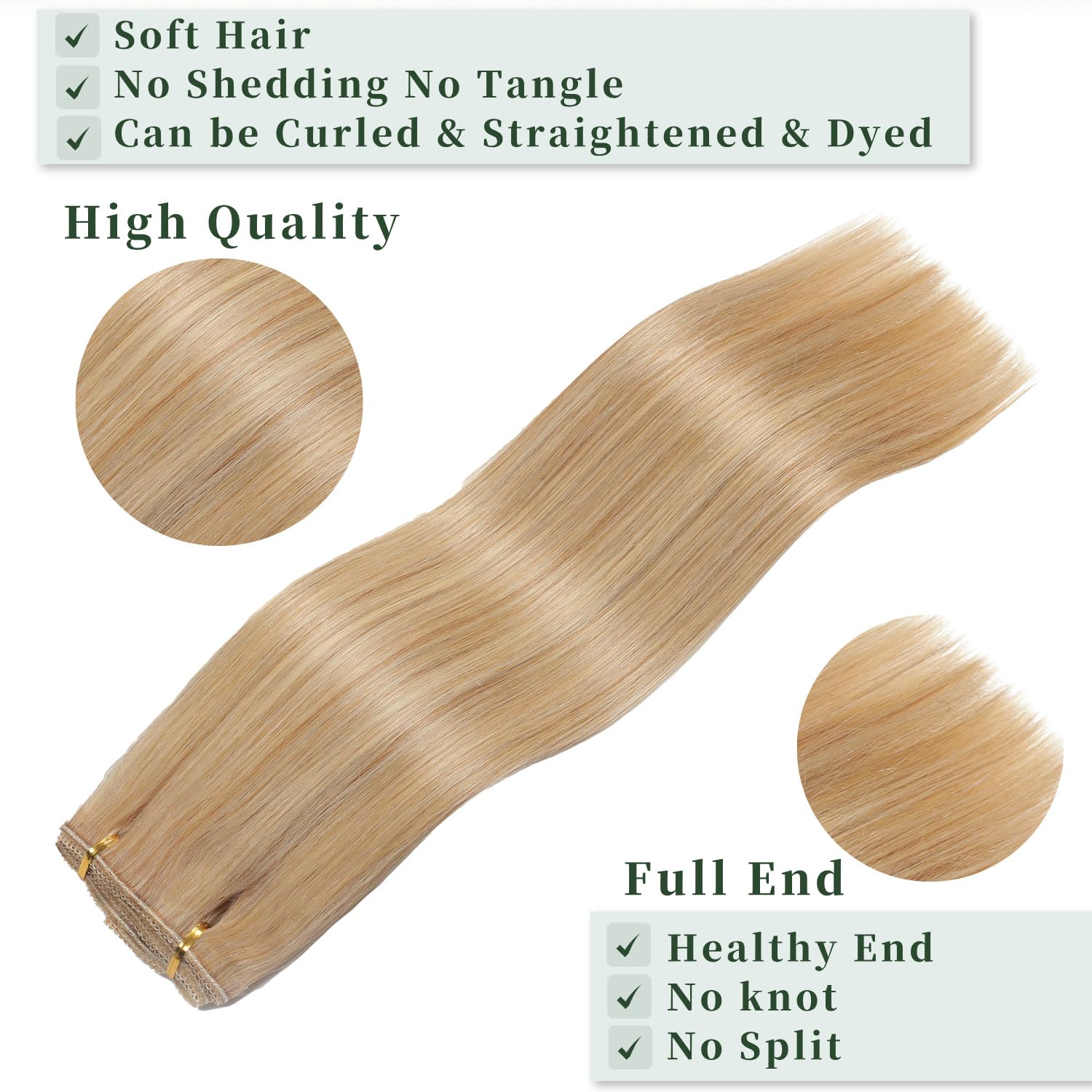 GUDOZO Clip in Extensions Human Hair 7pcs 60cm 120g Invisible Clip Extensions Human Hair Extensions Human Hair Clip Extensions Skin Weft Hair Extension(24Inch,M10/22/613#)