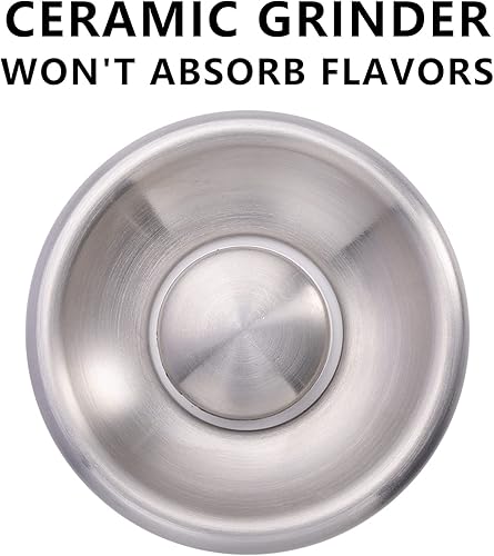 Miniatura 7 de Molinillo de pimienta molinillo de pimienta profesional recargable con 5 niveles ajustables molinos gruesos molinillo de sal de acero inoxidable