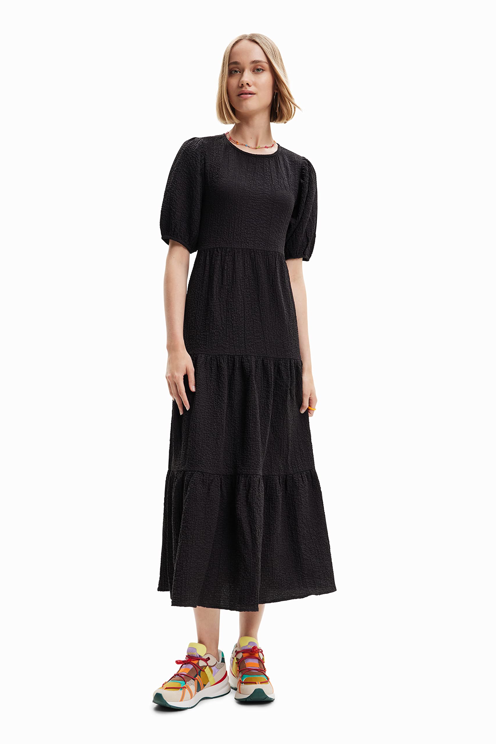 Desigual Vestido de Mujer, Negro, XXL