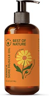 Best of Nature Arnica Sore Muscle Oil, Arnica Montana, 8 oz | Jojoba & Sesame Oils, Botanical Body Oil for Massage, Skin Conditioning & Daily Body Care