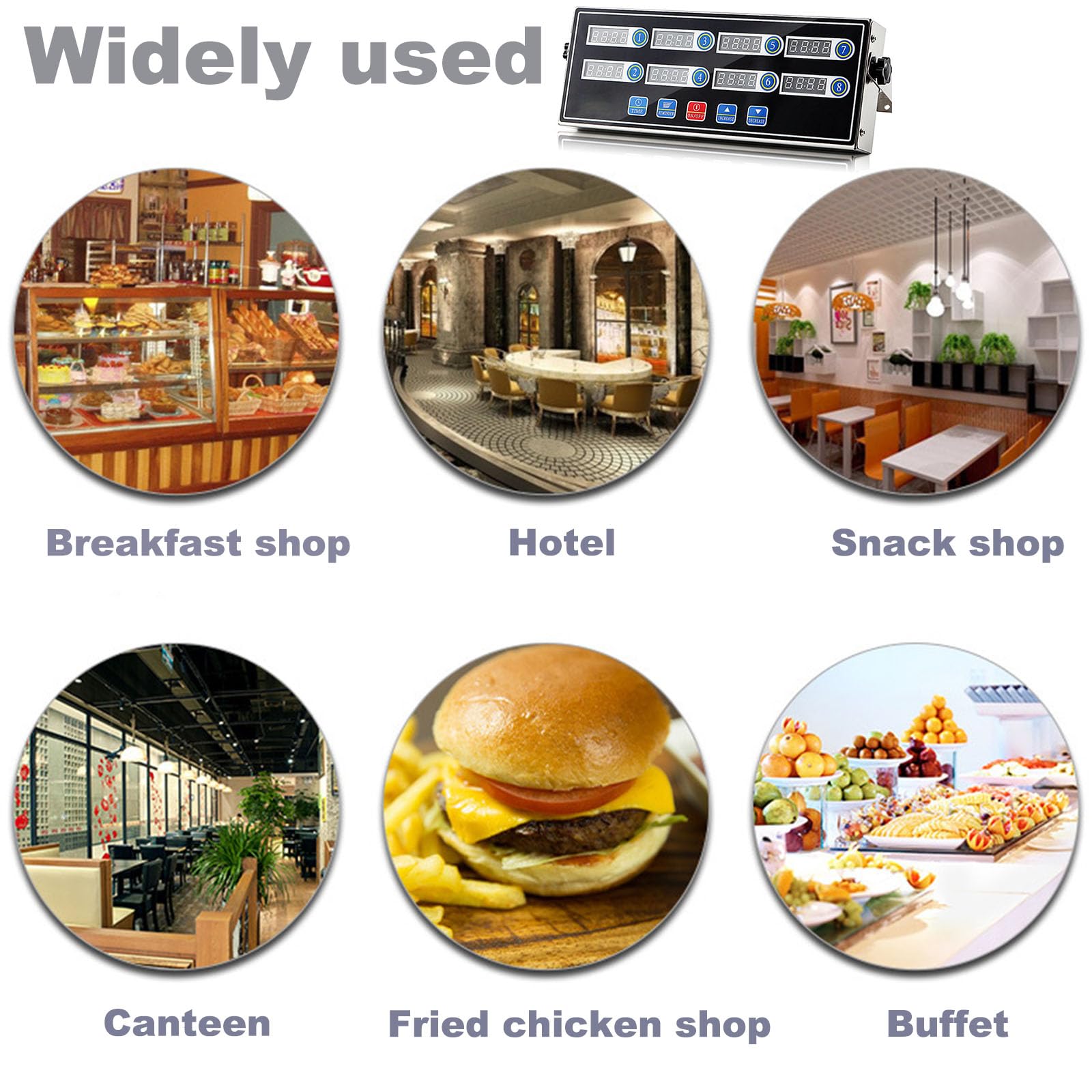 Komercyjny 6-kanałowy Minutnik Kuchenny, Komercyjny Minutnik Gotowania, Wodoodporny Panel, Regulowana Głośność, Głośny Alarm, Idealny Do Domowych Wypieków W Restauracji(Color:Czarny)