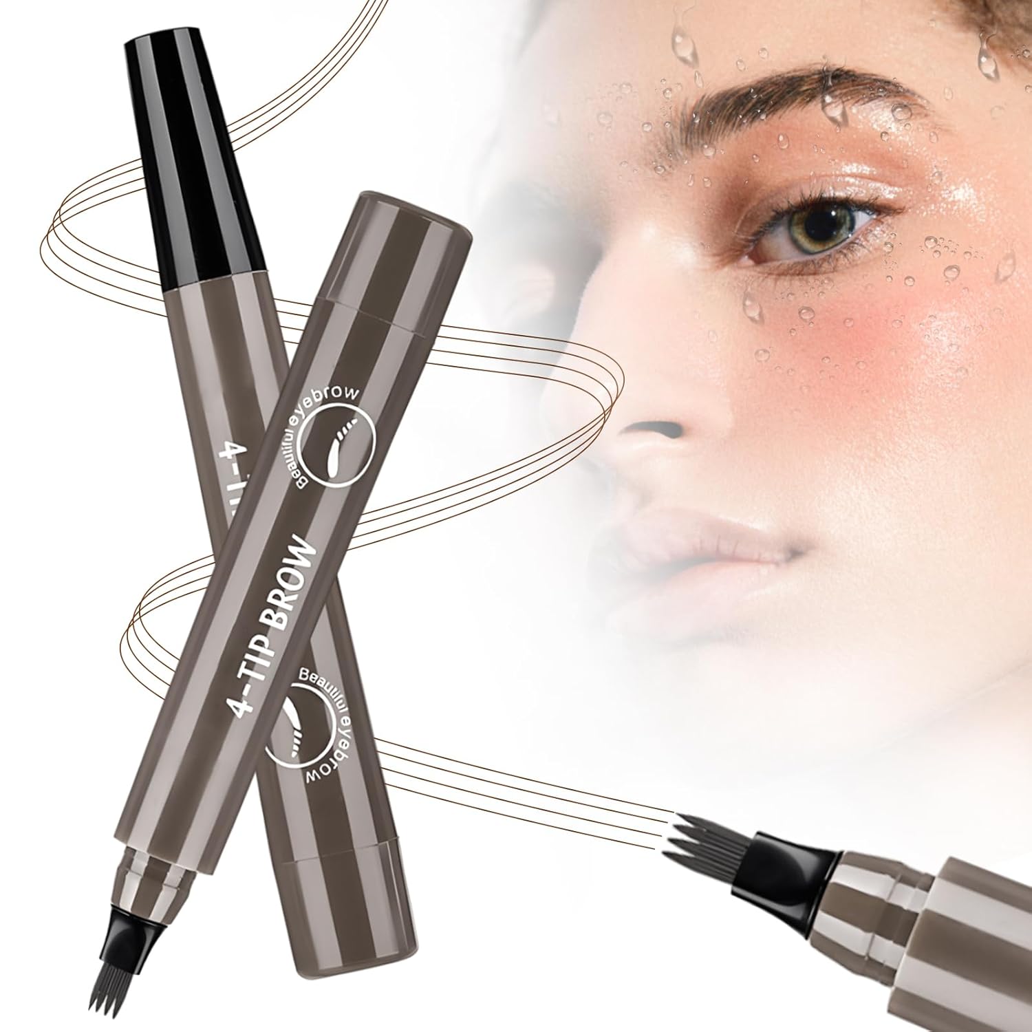 Microblading Eyebrow Pencil, 2025 Upgraded 3D Waterproof Eyebrow Pen, Fine Tip Long Lasting Brow Pen for Natural Brows, Eye Brow Pencils for Women (Dark Brown)