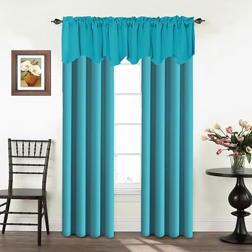 Miniatura 98 de Turquoize 2 paneles de cortinas opacas para ventanas de cocina, baño, sala de estar, dormitorio, privacidad, bolsillo para barra, cortinas cortas