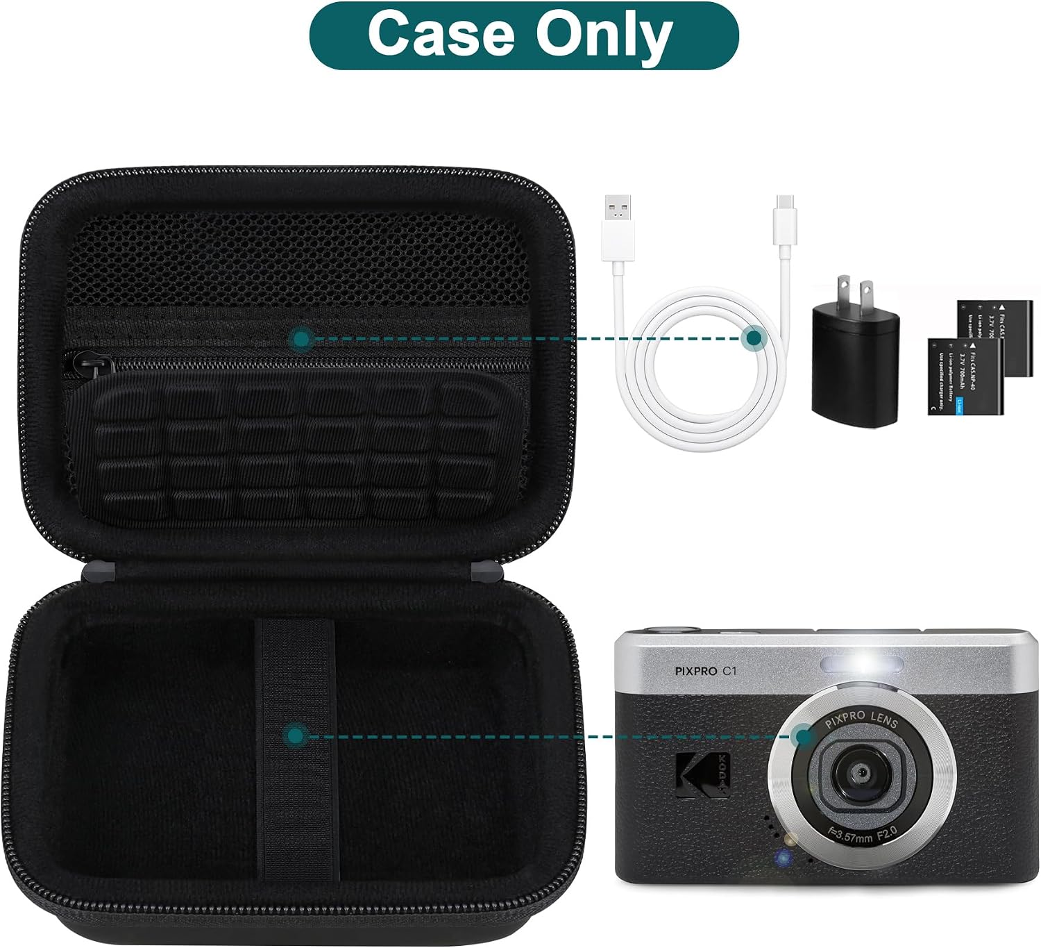 Canboc Carrying Case for KODAK PIXPRO C1 Friendly Zoom Digital Camera image 2