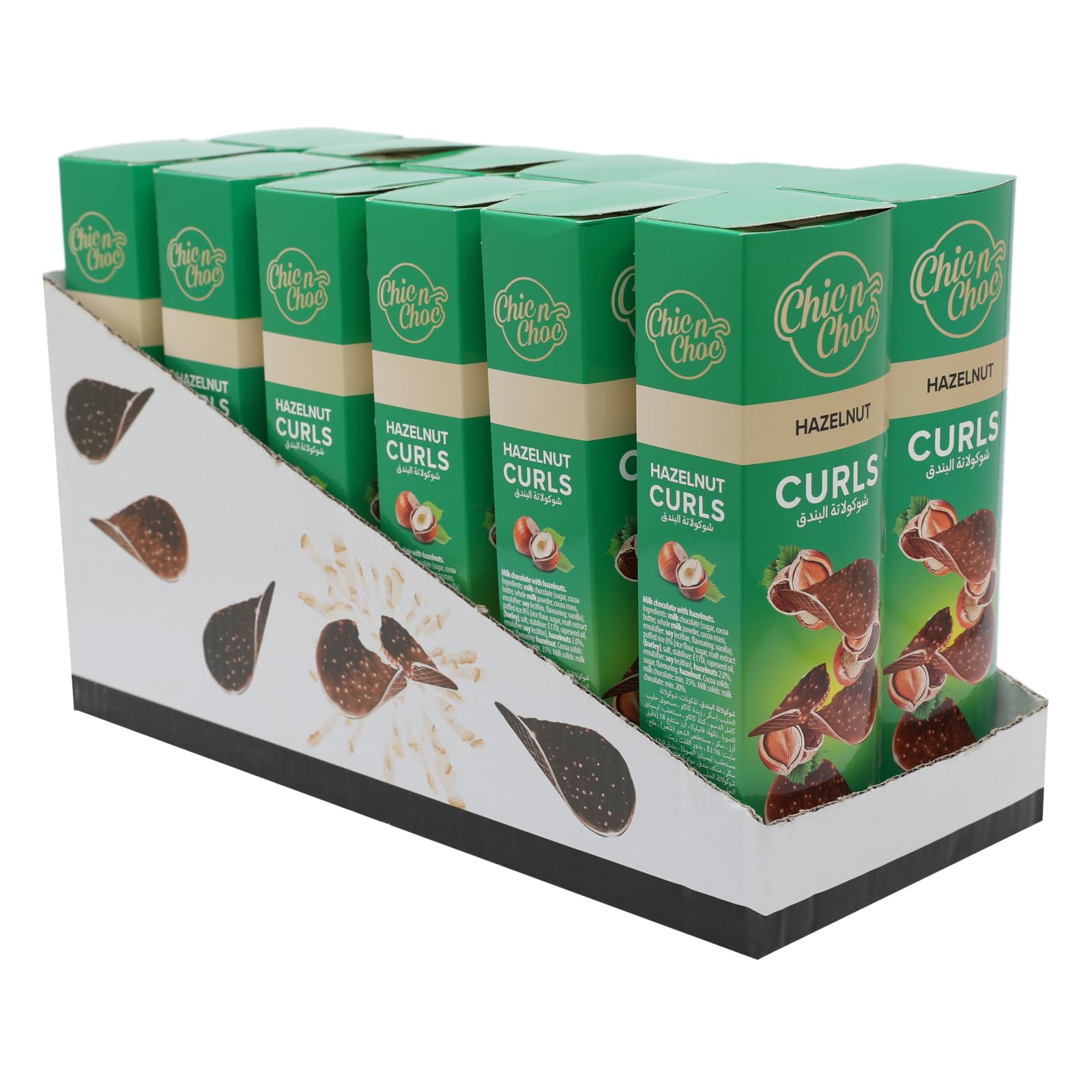 Chic n Choc Hazelnut Chocolate Curls 12 x 125 g