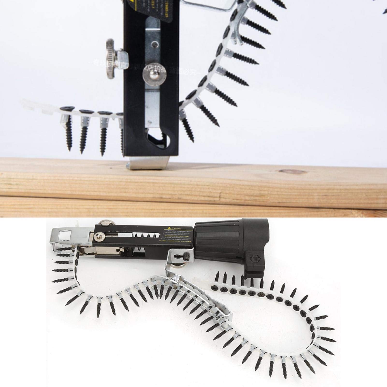 Pistola de tornillos de plataforma, Pistola de tornillos para paneles de yeso, Adaptador de cadena de tornillo de taladro de cadena de clavos automático para accesorio de taladro eléctrico