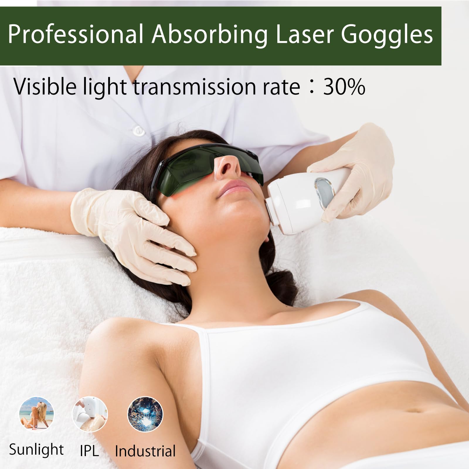 Laserowe okulary ochronne IPL 200 – 2000 nm, IPL do usuwania włosów i ochrony na podczerwień