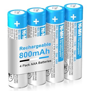 4-Pack 1.2V 800mAh AAA Ni-MH BK-80AAABU Triple A Rechargeable Batteries - Amazon product rated Grade B
