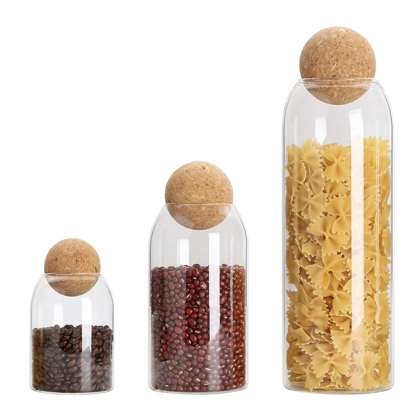 Buy Glass Storage Jar with Cork Lid Ball 700ML Clear Candy Jar Food Storage Canister with Lids