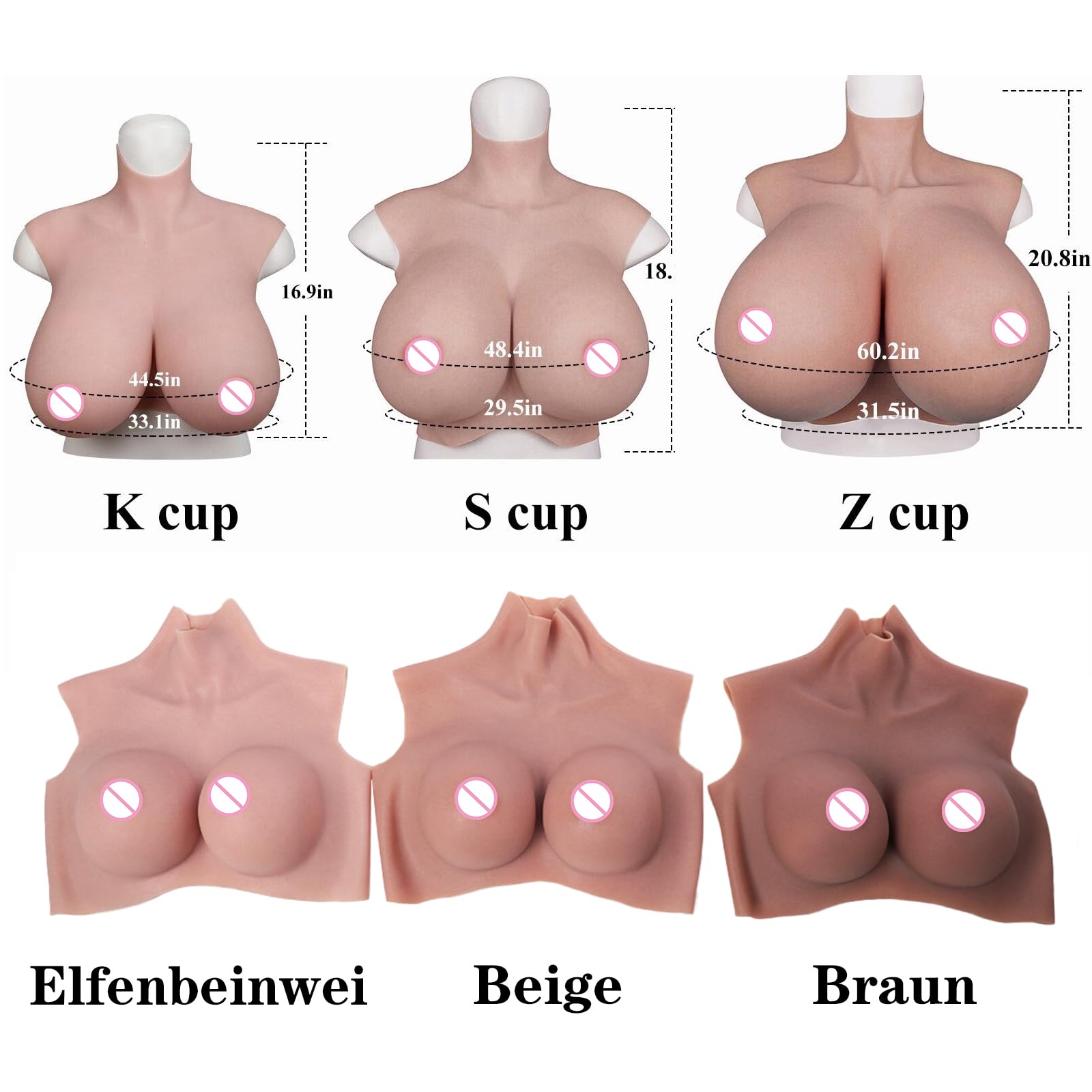 Riesige Brust H K S Z Cup Silikonbrust bildet Brustplatte für Cosplay Crossdresser Drag Queen Transgender