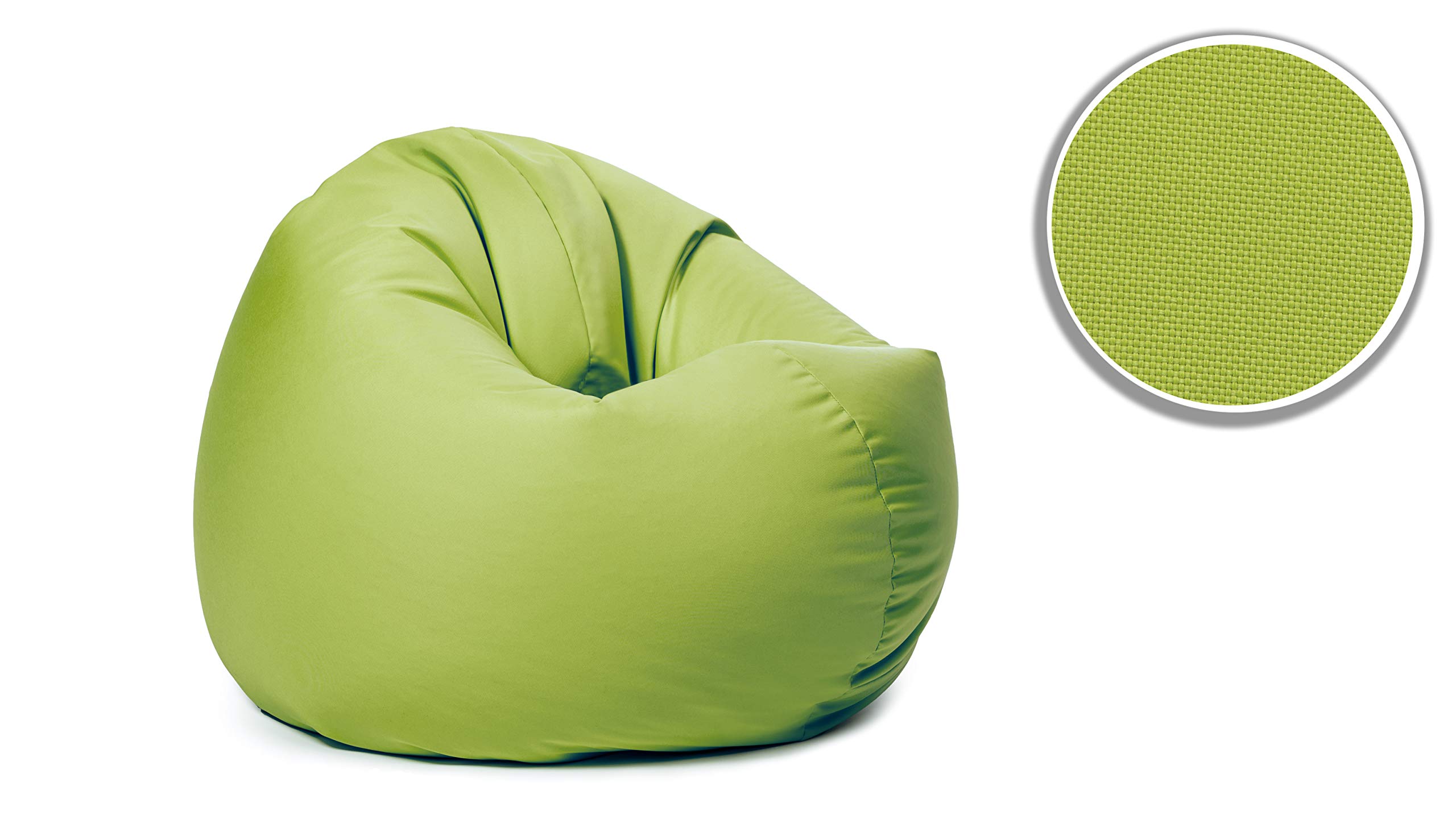 sunnypillow Worek do siedzenia XL z wypełnieniem styropianowym, średnica 100 cm, funkcja 2 w 1, do siedzenia i leżenia, na zewnątrz i wewnątrz, dla dzieci i dorosłych, wiele kolorów i rozmiarów do wyboru, zielony