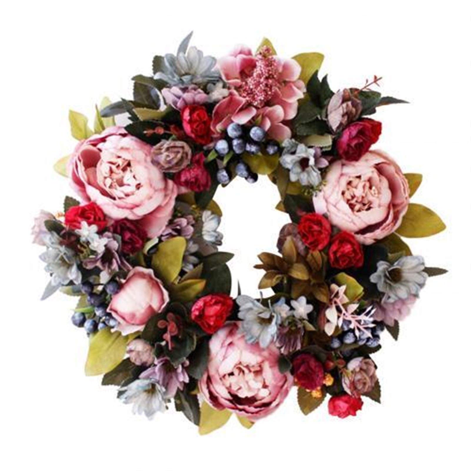 Guirlande de Noël pivoine romantique pour centre de table bougeoir et fête de mariage