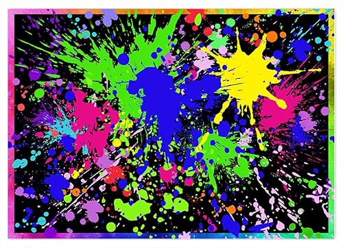 Miniatura 7 de Avezano Telón de fondo de fiesta de neón brillante que brilla en la oscuridad, graffiti colorido, pintura de salpicaduras, telón de fondo de limo,