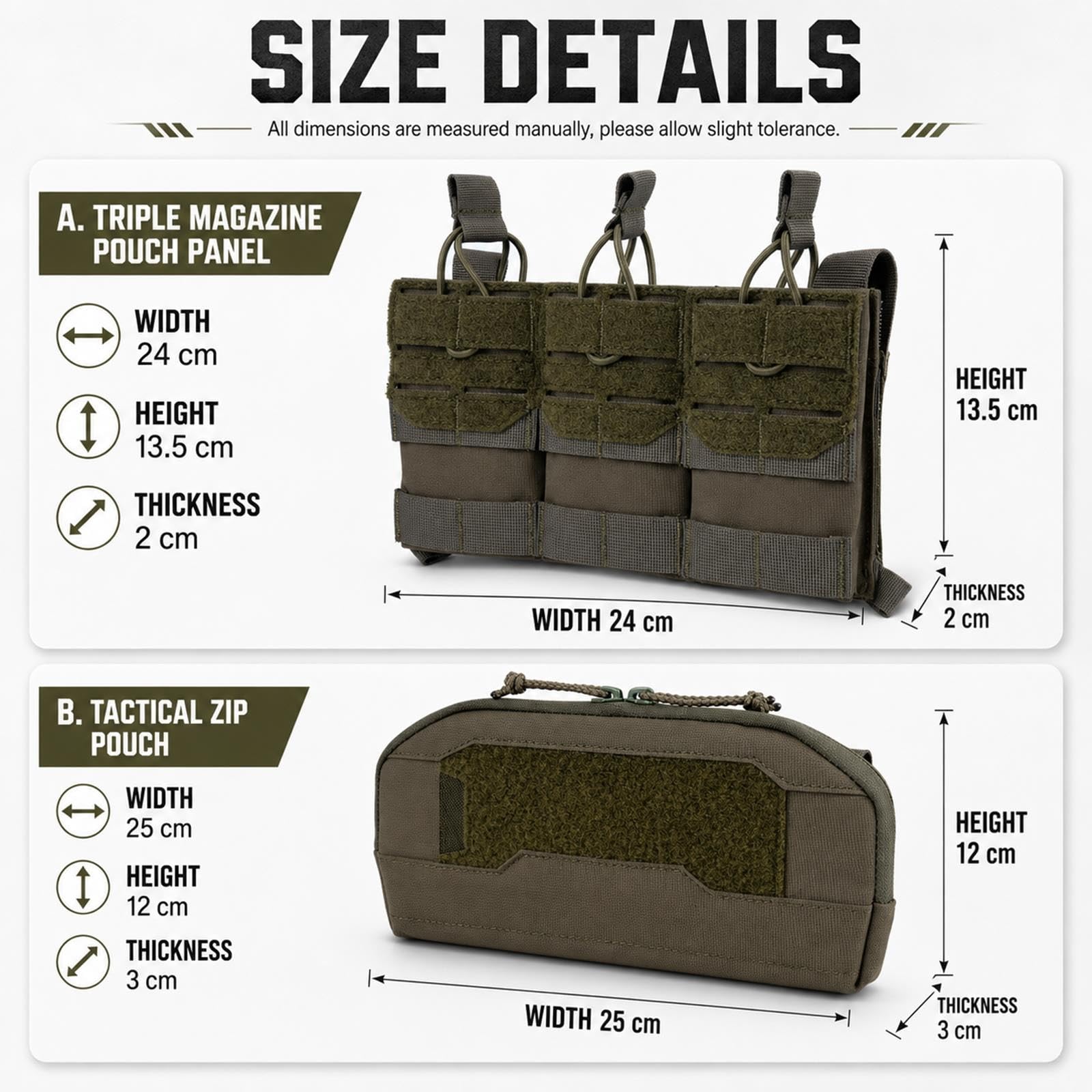 Tasca Tripla Caricatore 556 Organizer Admin MOLLE Set
