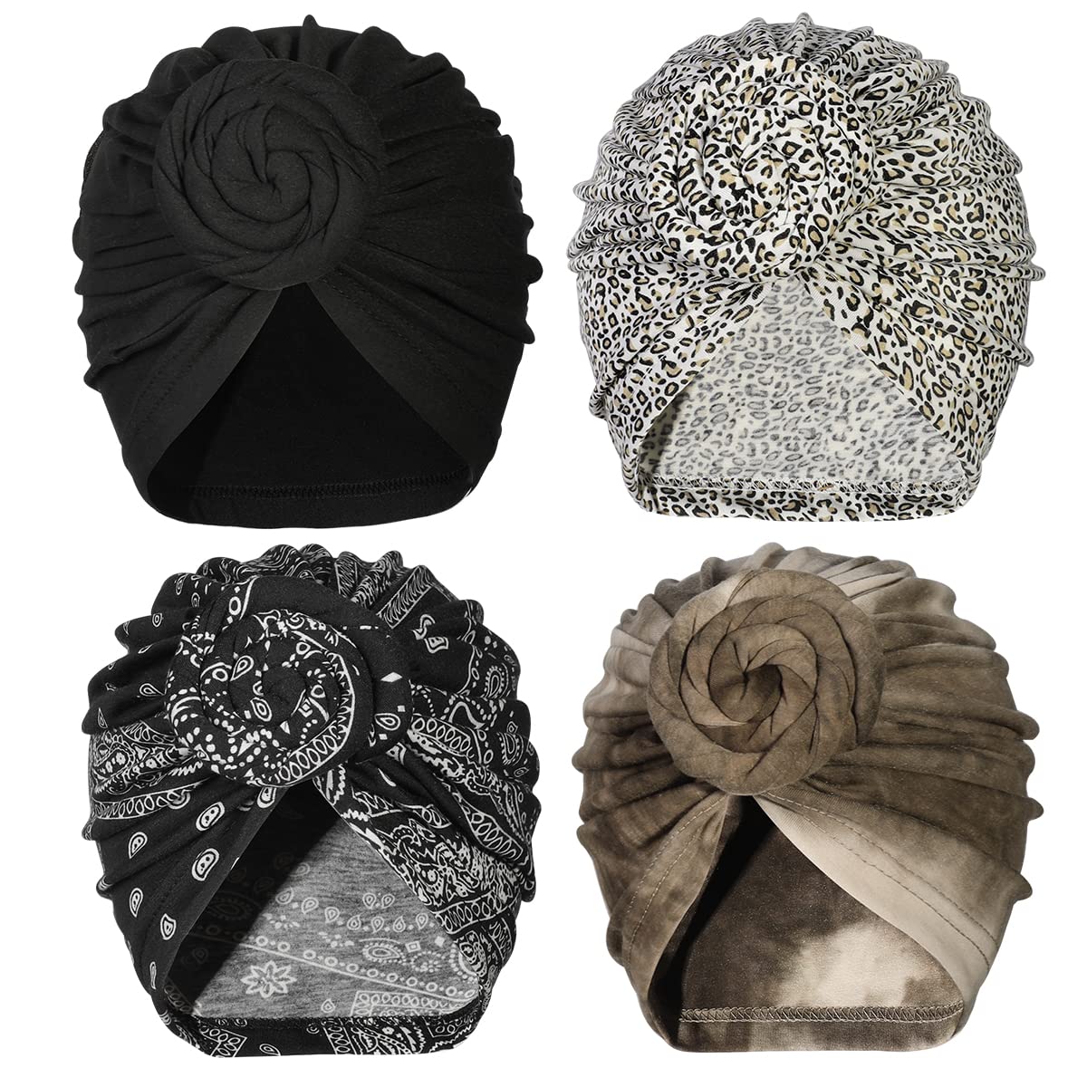 KYNARI Turban Head Wraps for Women, Pretied Stretch Bonnet Hair Wrap