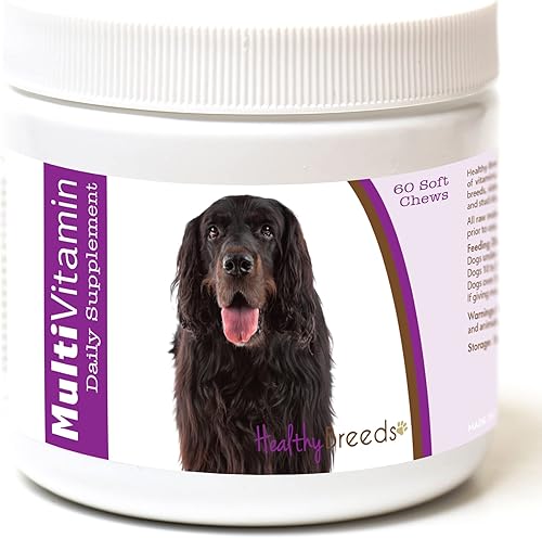 Miniatura 229 de Healthy Breeds Multivitamínico siberiano Husky para perros, suplemento diario recomendado por veterinarios, sabor a tocino, 60 masticables suaves