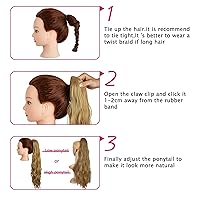 Vista 9 de Extensión de cola de caballo con clip de garra, extensión de cola de caballo rizada, extensión de cola de caballo ondulada, extensiones de cabello