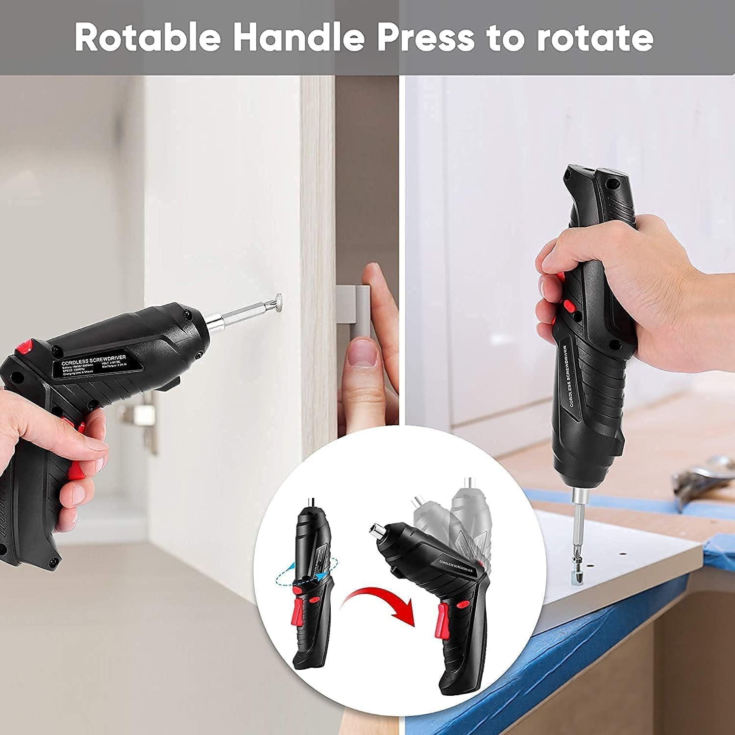 DORLANK 47 in 1 Electric screw driver kit| Cordless Screwdriver Bits Set |Electric Portable Driver Machine| Drill screwdriver for Home Improvement| screw driver (Drill Driver) - Image 4 thumbnail
